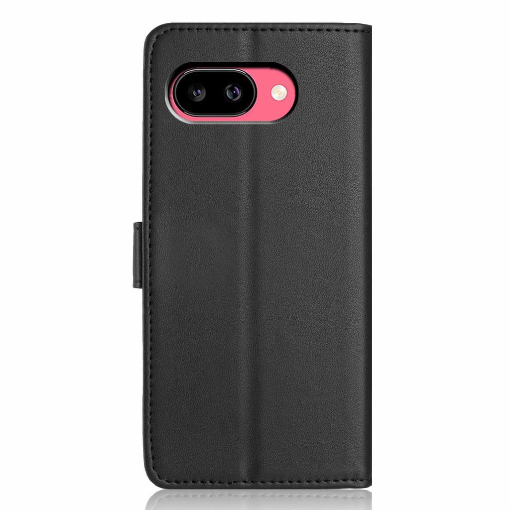 For Google Pixel 9a Wallet Case with Strap/Multiple Card Slots Solid Color Leather Stand Phone Cover