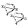 Love Heart Nipple Studs: Stainless Steel Body Piercing Jewelry
