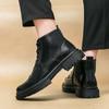 Черные короткие мужские ботинки-броги Модный и универсальный джентльменский стиль для бизнеса, офиса, повседневного отдыха, вечеринок, взрослых