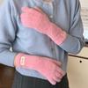 Женские зимние перчатки для сенсорных экранов — теплые, простые, однотонные, с расширенной защитой запястья
