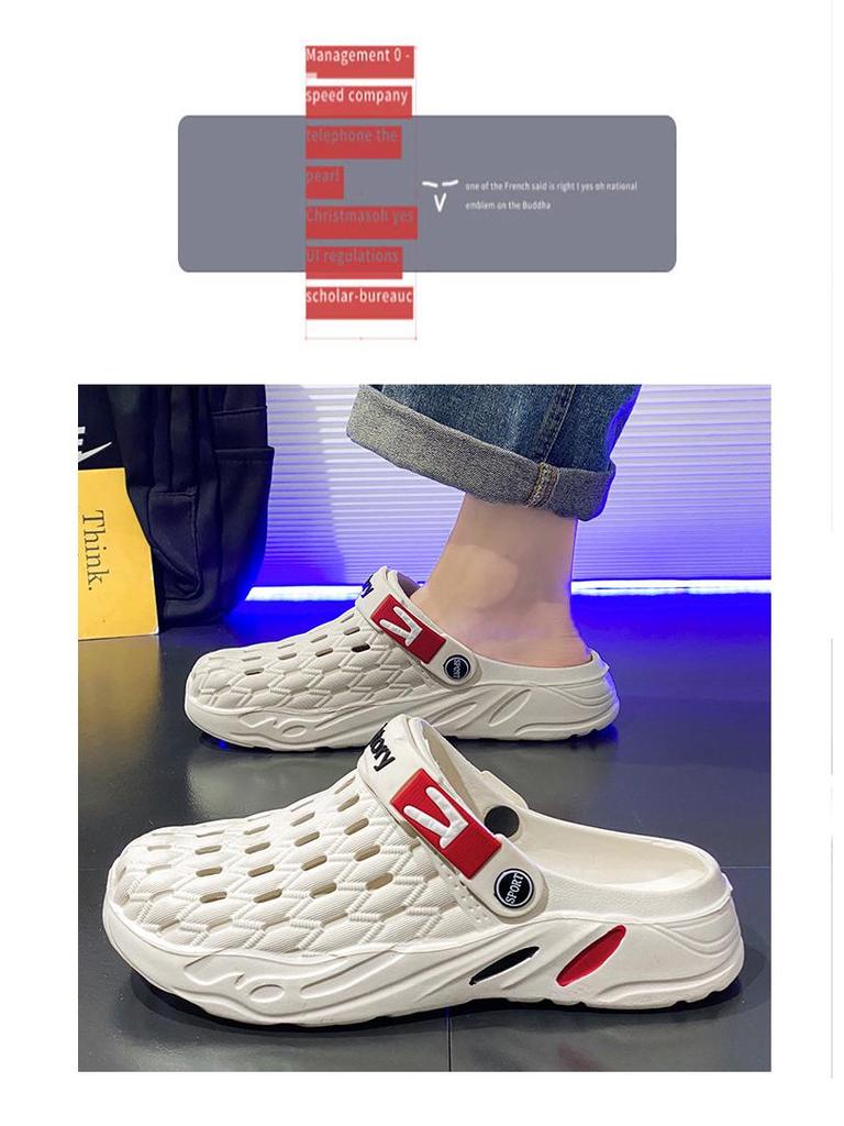 Casual Thick-Soled Non-Slip Beach Sandals - Large Size, Wear-Resistant, Summer Outdoor Slippers.