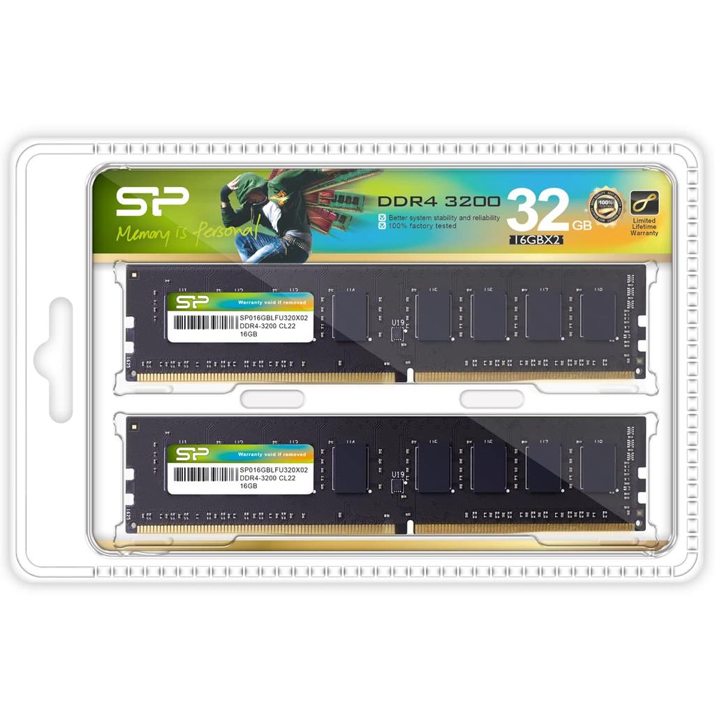 Silicon Power Desktop PC память DDR4 3200 16 ГБ x 2 288Pin CL22 SP032GBLFU320X22 PC4-25600 (32GB) 1.2V