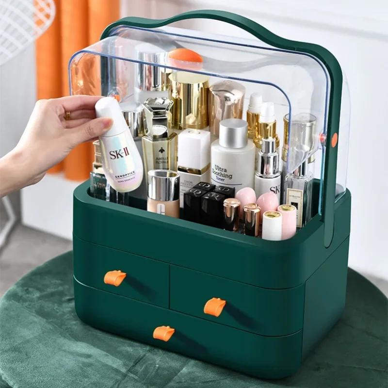 Desktop Cosmetics Storage Box Large Capacity Waterproof Dustproof Jewelry Makeup Organizer Home Skin Care Make Up Storage Drawer
