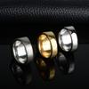 Men's Ring  Smooth Stainless Steel Black Stone Gold Silver Color Rings for Men Party Jewelry