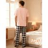 2026 New Year Family Matching Daily Set, Comfortable Short Sleeve Shirts & Stretch Plaid Trousers for Daily Errands