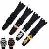 Classic For AP15703 15710 26703 Royal Oak Offshore Rubber Strap 28mm Men's Black Bracelet Folding Buckle with Tools