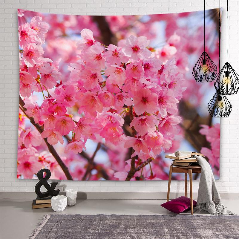 Вишневый цвет, цветок розы, настенный художественный гобелен, фон, Настенный декор, настенный декор для спальни, эстетический домашний декор