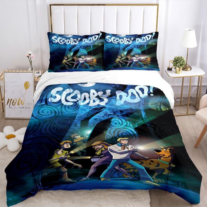 Scoobydoo Mystery Night Print 3Pcs Bedding Setduvet Cover With 2 Bedropillowcase Home Birthday Gift