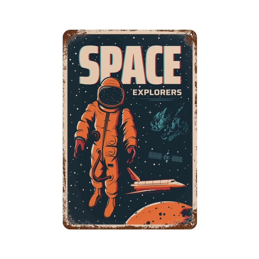Mfoever PC Vertical Rustic Tin Wall Sign with Aged Patina xcm or xcm Vintage Retro Metal Poster for Home Bar Cafe Garage Restaurant Decoration