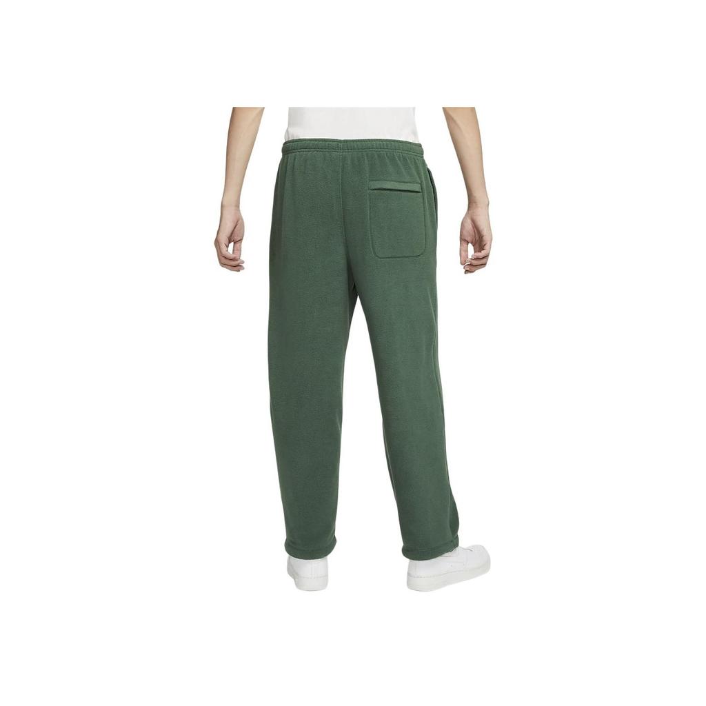 Nike Sportswear Club Fleece Solid Color Drawstring Warm Straight Leg Casual Pants Men Bottoms Fir-Green White FZ0900-323