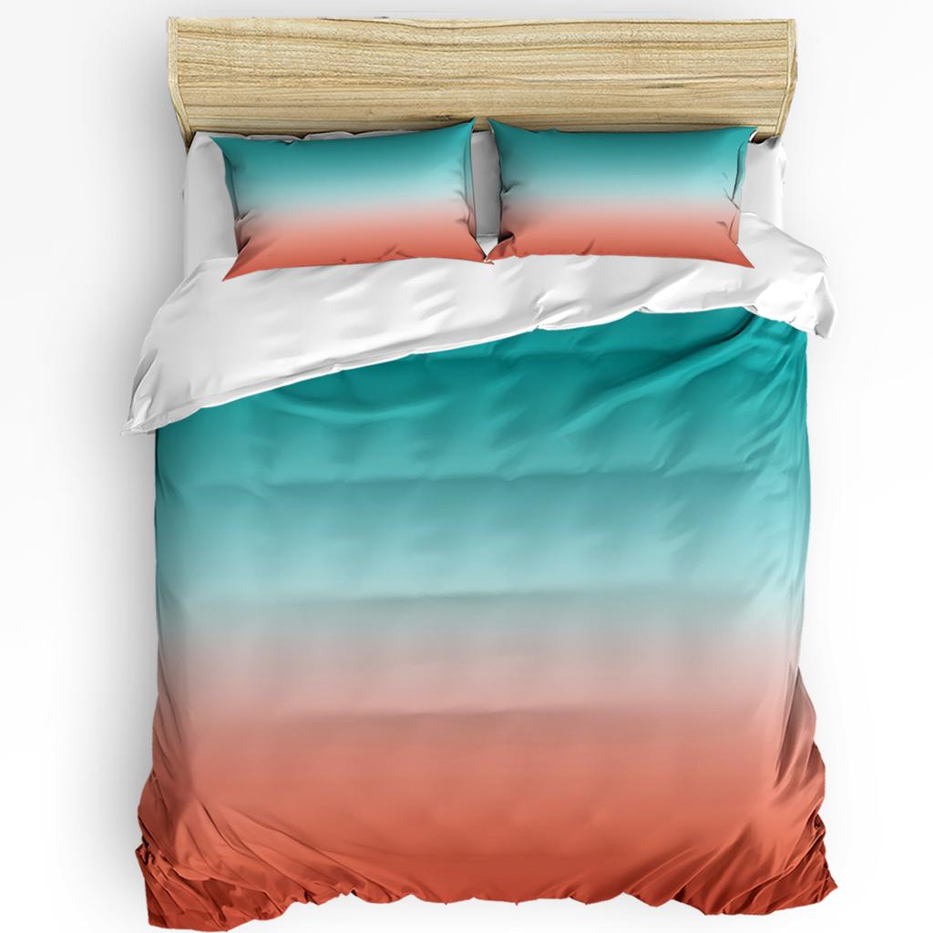 Градиентный серо-голубой пододеяльник, комплект постельного белья для кровати, домашний текстиль, пододеяльник, наволочки, комплект постельного белья для спальни, двуспальный комплект постельного белья, без простыни