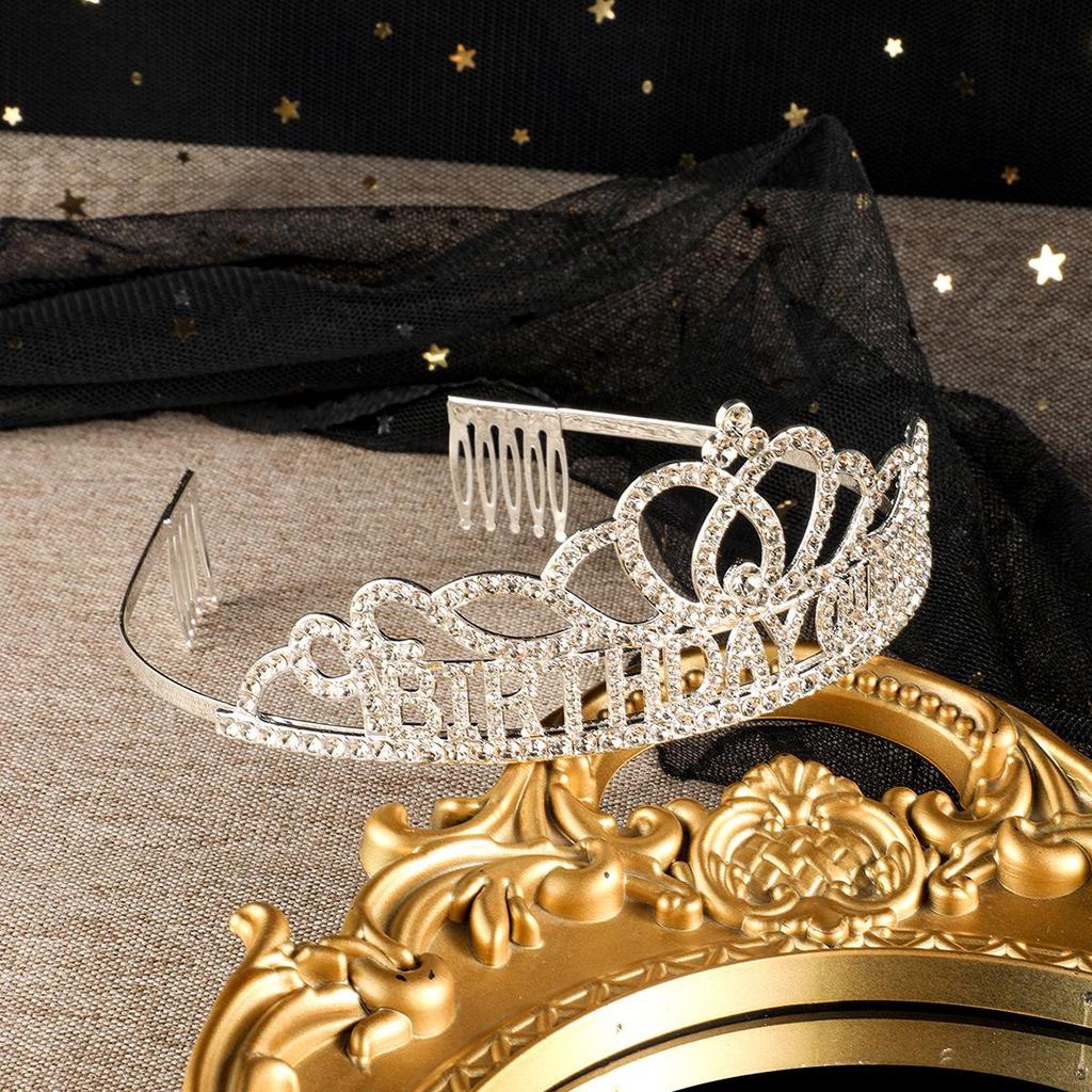 Корона-гребень для волос «Королева Дня Рождения» со стразами