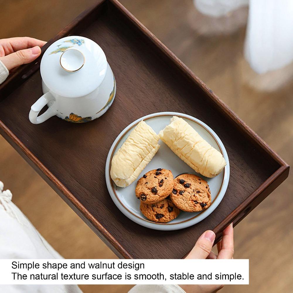 Polished Fruit Tray Wooden Coffee Serving Tray Multi Functional Decorative Platter Home Storage