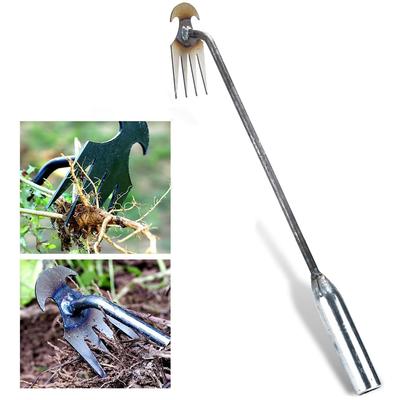 1 набор инструментов для прополки, инструмент для выкорчевывания сорняков, высококачественный кованый инструмент для удаления сорняков из марганцевой стали, 4 зуба, инструмент для двойного назначения для удаления сорняков в саду HD