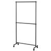YAMAZEN Вешалка Высокая грузоподъемность 2 высоты Ролики 96 x 41 x Матовая стойка, Нагрузка, 120 кг, Ярусы, Регулируемая, В комплекте, 130-190 см, Черный, YIH-2S(МБК)