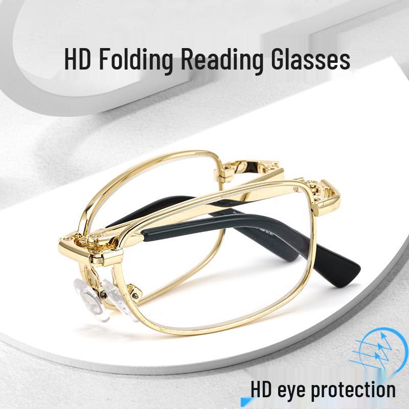 High-Definition Folding Reading Glasses - Metal Alloy Full-Frame, Anti-Fatigue Goggles, Easy To Carry