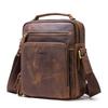 Shoulder Crossbody Can Hold iPad All Travel Shoulder Vertical Men's Handbag, Mini, Cowhide, Leather, Bag, Present, Bag, (Coffee)