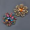European-American Alloy Diamond Flower Brooch: Trendy, Inlaid Sparkling Accessory for Women