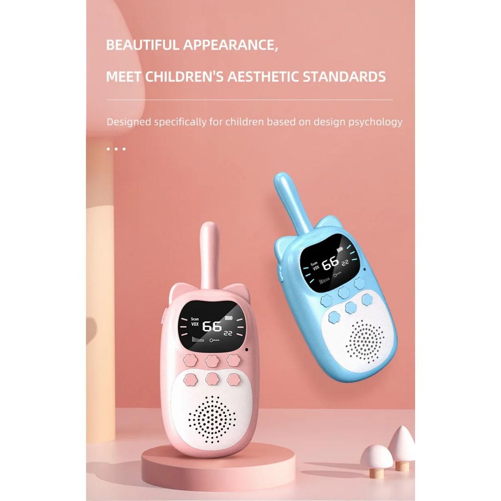 2 шт., детская рация, перезаряжаемая, 1000 мАч, портативная, 0,5 Вт, 3 км, радиоприемопередатчик, домофон для детей, игрушки, подарки на день рождения
