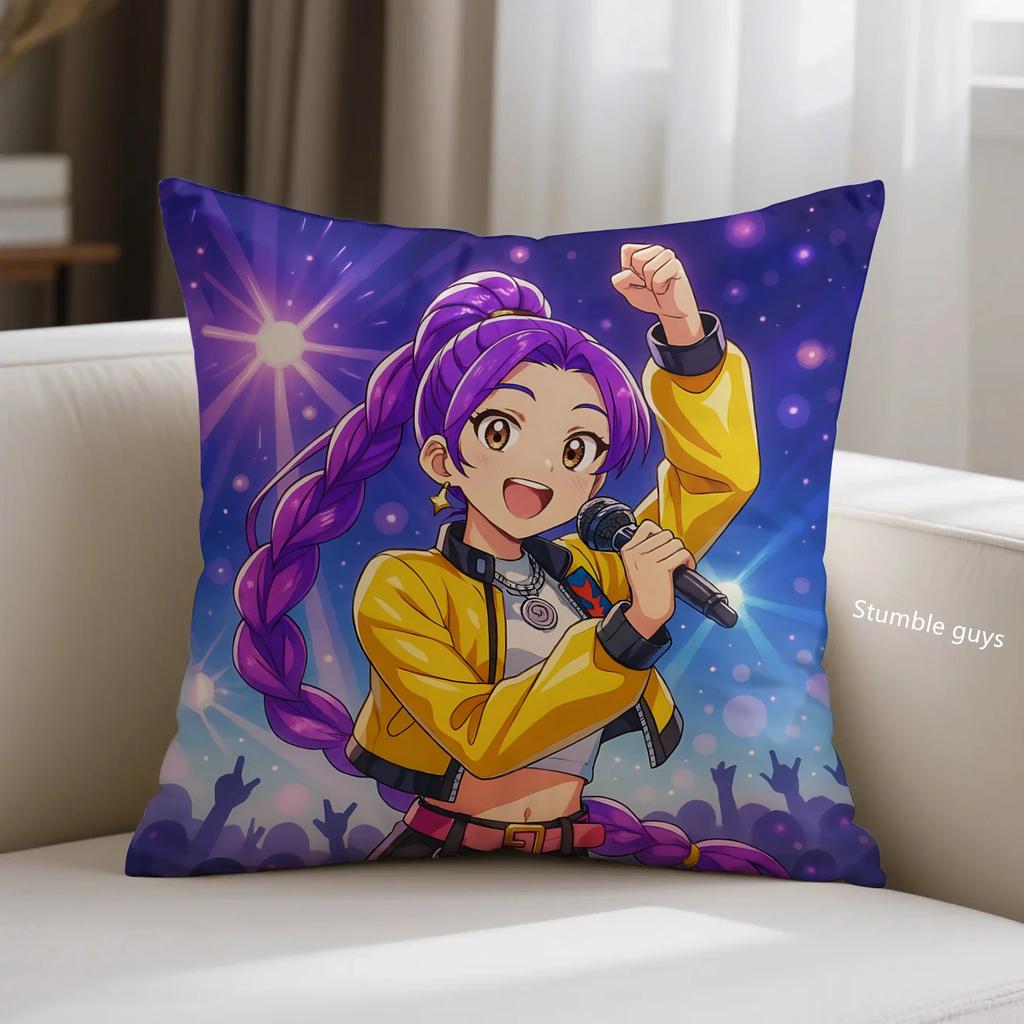 Demon Hunters Anime Sofa Pillowcase Kpop Cushion Cover Home Decor
