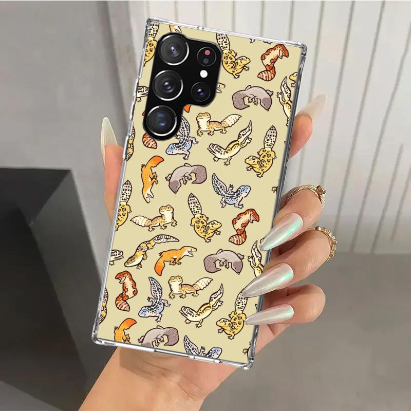 Чехол для телефона с ящерицами и гекконами для Samsung Galaxy S26 S24 S23 Ultra S25 Edge S22 S21 Plus S20 FE + Мягкий чехол с принтом Funda Galaxy S25