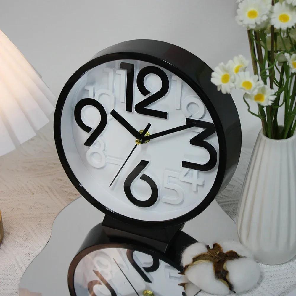 8 дюймов Простые модные настенные часы бесшумные не тикающие кварцевые круглые часы на батарейках для спальни, офиса, украшения дома