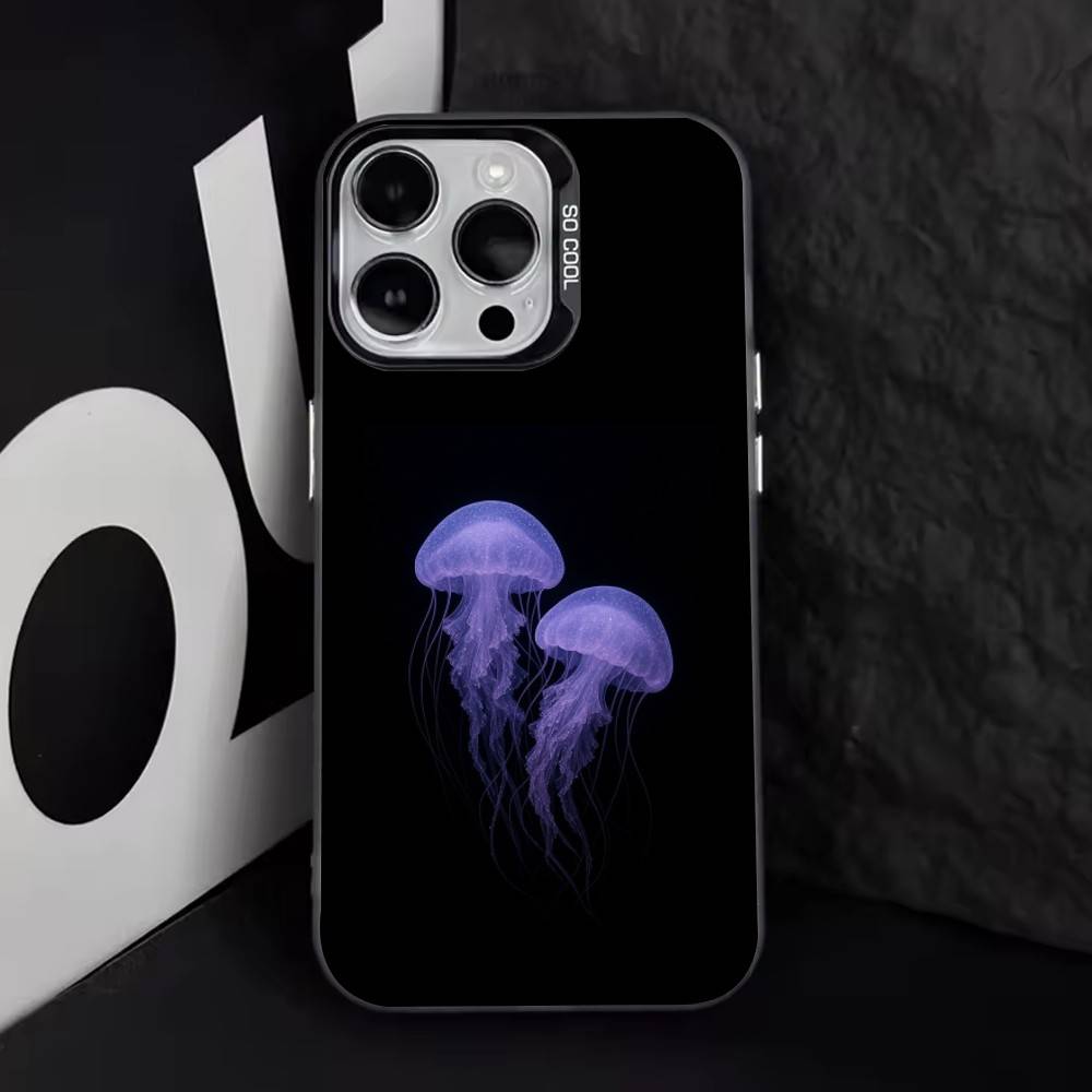 Медуза Океаническая Чехол для телефона Для iPhone 17,16,15,14,13,12,11 Plus,Pro Max,XS,Красочный Серебристый Чехол для телефона Funda Cover