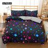 Starry Sky Duvet Cover Set King Size Galaxy Starry Sky Theme Twin Bedding Set for Kids Teen Polyester Colorful Stars Quilt Cover