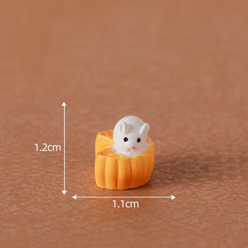 Cute Mid-Autumn Festival MooncakesRabbitsAnimal Garden Landscaping Decorations Accessoriesand Small Desktop Ornaments
