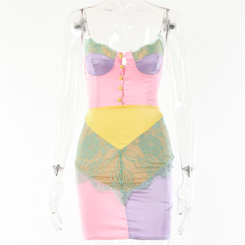 Элегантное облегающее сексуальное женское платье для женщин, летние кружевные лоскутные мини-платья для вечеринок, женский халат Femme Ladies Vestidos Mujer