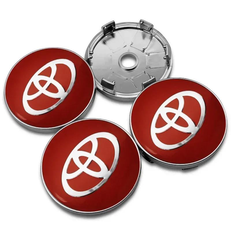 For Toyota XV10 4pcs 60mm Car Styling Wheel Hub Center Caps Rim Cover Badge Emblem For Toyota Corolla Yaris Auris CHR Rav4 Avensis Accessories