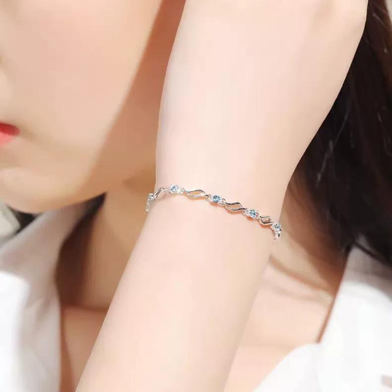 Геометрический браслет цвета морской волны Женские украшения Медная отделка Модные подарки