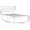 VidaXL Metal Bed Frame with White Headboard 75x190 Cm 355698