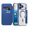 For Magsafe Clear Flip Leather Slot Card Bag Holder Magnetic Phone Case For 17 Pro Max Air Wireless Charging Wallet Cover