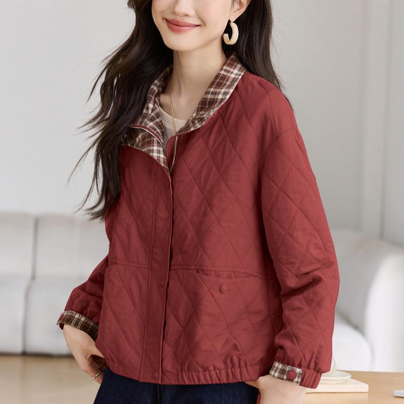 Трендовая клетчатая куртка пэчворк для миниатюрных женщин, стройнящая