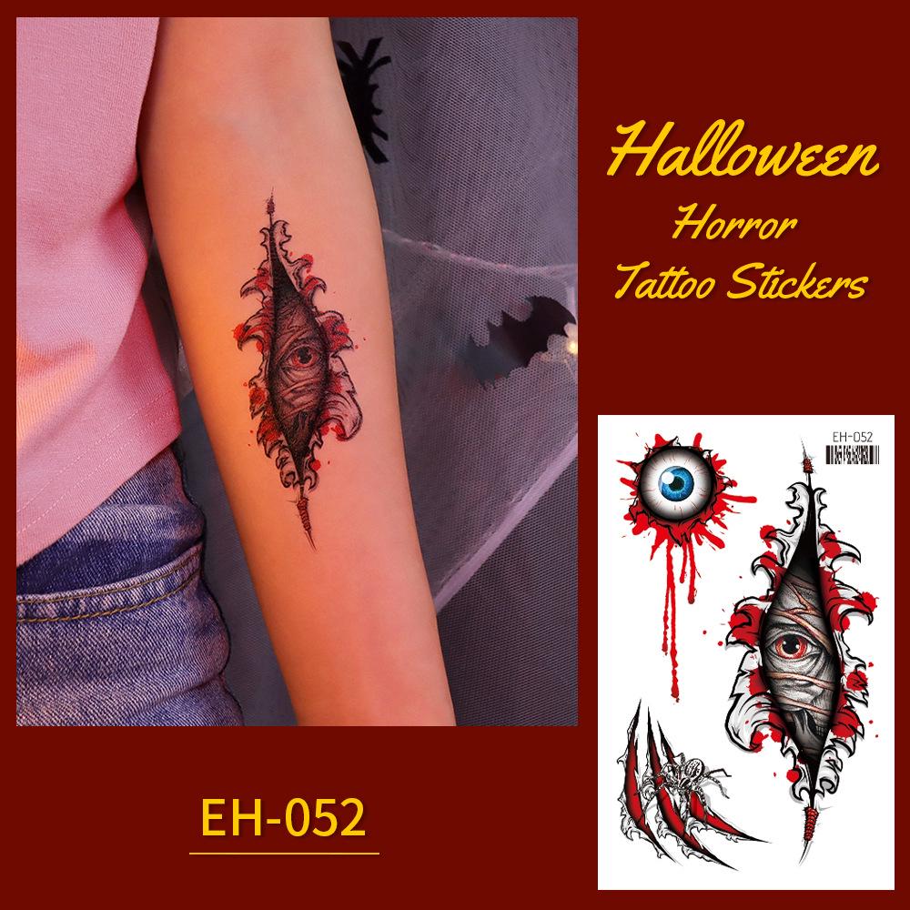Waterproof Cross Pattern Halloween Scary Scar Tattoo Stickers for Face and Arms