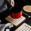 Hollow Eco-friendly Bamboo Natural Heat Resistant Dishes Holder Pot Trivet Pan Stand Insulation Mat