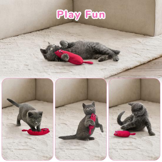 5Pcs Cat Chew Toy Boredom Stress Relief Pet Interactive Catnip Toy Calming Plush Cat Doll Animal Teething Cleaning Toy Pet Supplies