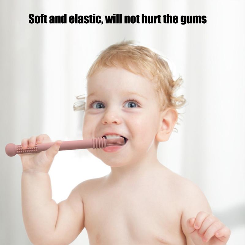 Детский прорезыватель Безопасный силиконовый жевательный соломка Игрушка Разноцветный детский молярный стик Игрушки для прорезывания зубов для младенца