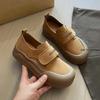 Fashion New Women's Shoes Retro Large-toe Thick-soled Loafers Round-toe Buckle Lace-up Thick-soled Sneakers Casual Autumn 2025