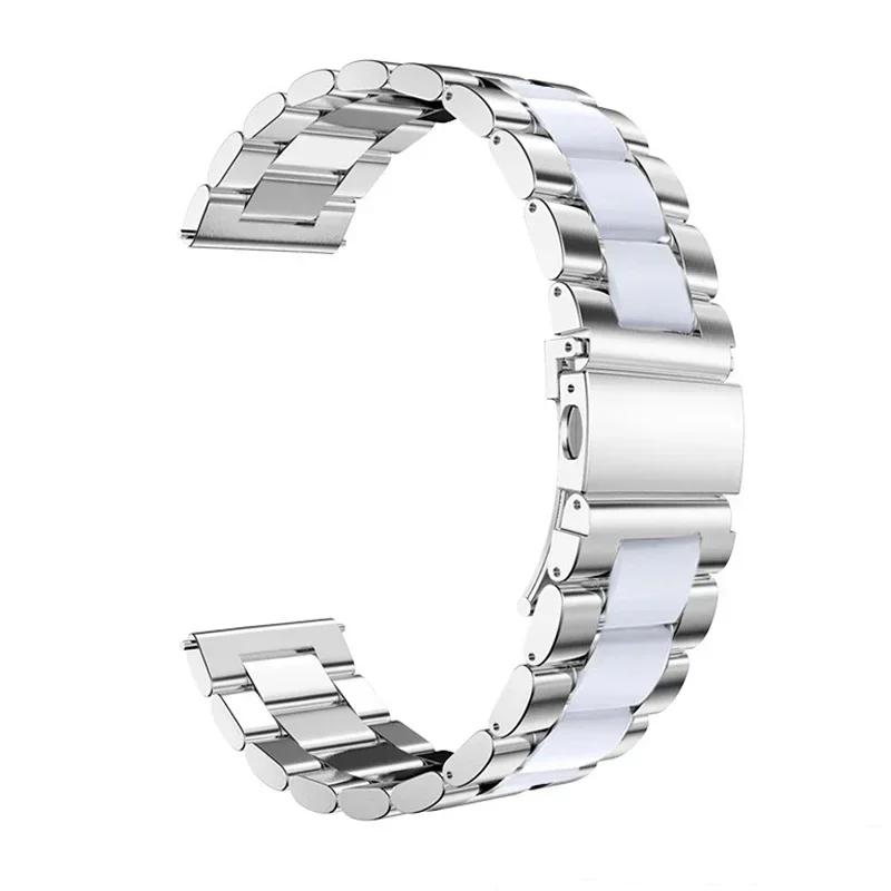 Металлический ремешок из нержавеющей стали для Samsung Galaxy watch 7/FE/6/5 pro/4/Classic 20 мм 22 мм браслет amazfit GTS-GTR-4-3-2e-mini ремешок