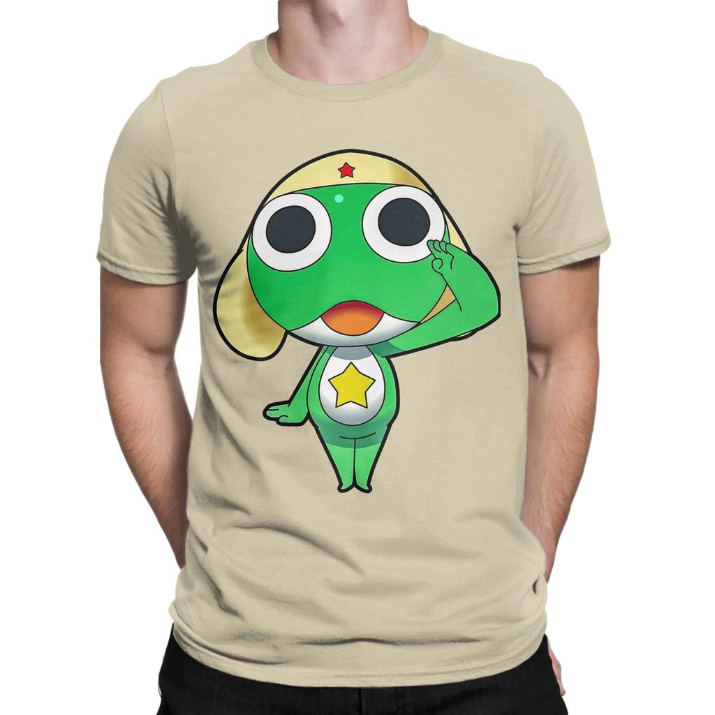 Cute Cartoon Sgt Frog Keroro TShirt for Men Women Humorous Cotton Tee Shirt Round Neck Short Sleeve T Shirt New Arrival Tops