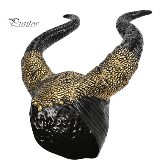 Костюм дьявольских рогов на Хэллоуин, черные латексные длинные рога для женщин и взрослых, роговой головной убор для косплея, костюм на Хэллоуин