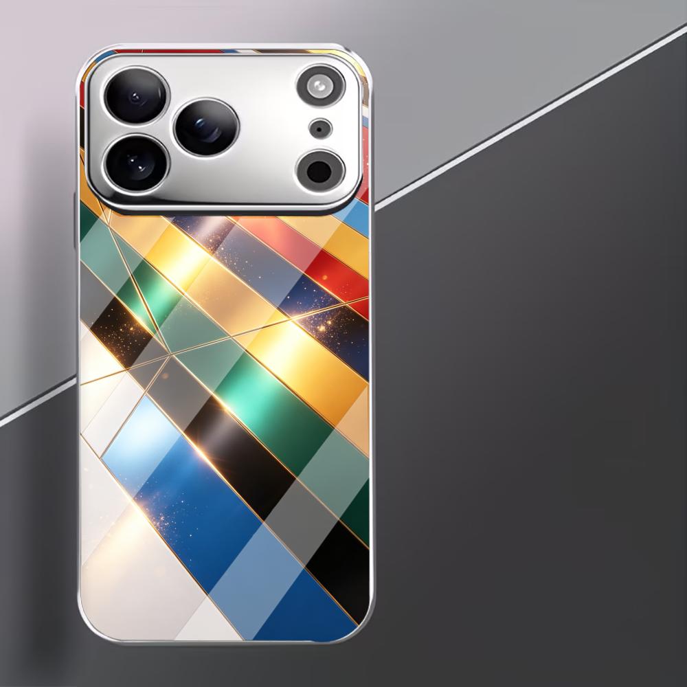 Красочный геометрический полосатый чехол для телефона funda iphone для iPhone 17 pro max чехол-стекло для iPhone 17 16 15 14 13 12pm Pro Plus
