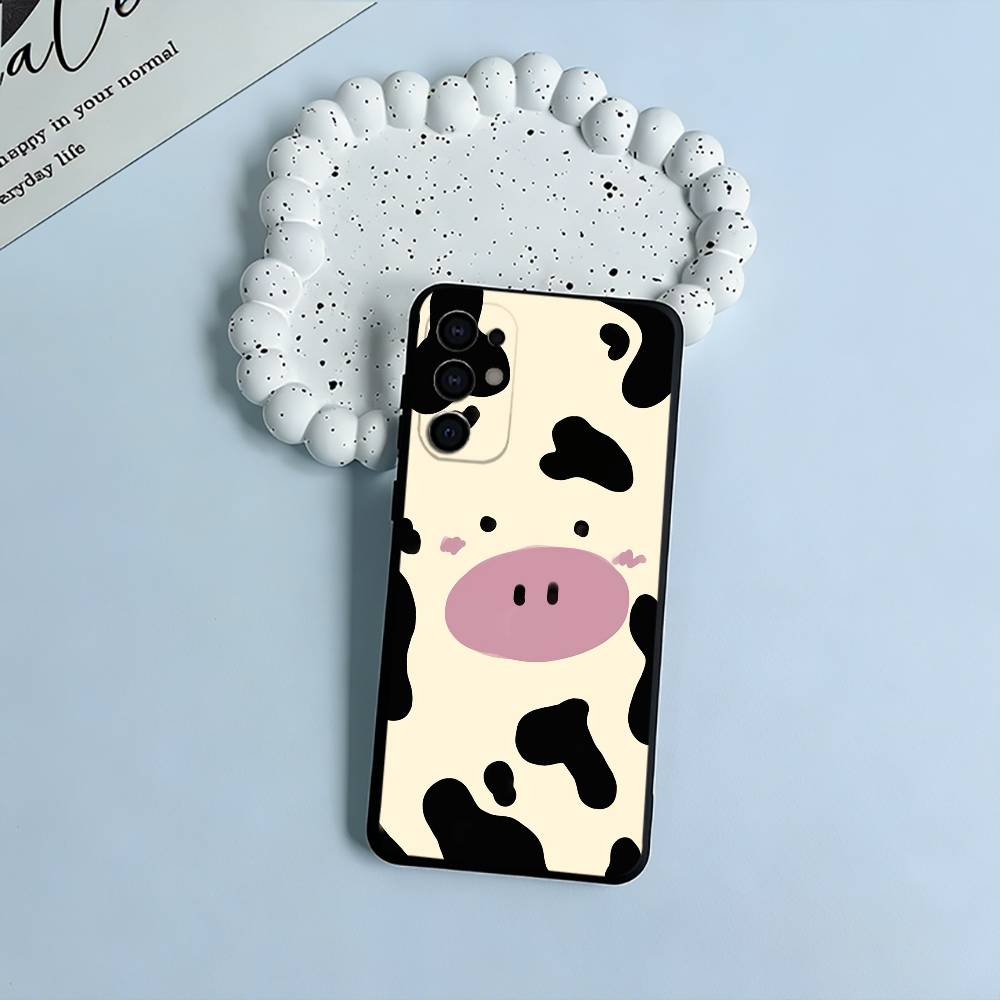 Cute and funny cow  Soft Silicone Case for Samsung S25, S24, S21, S22, S23, S30, Ultra, S20, Plus, FE, Lite-Black
