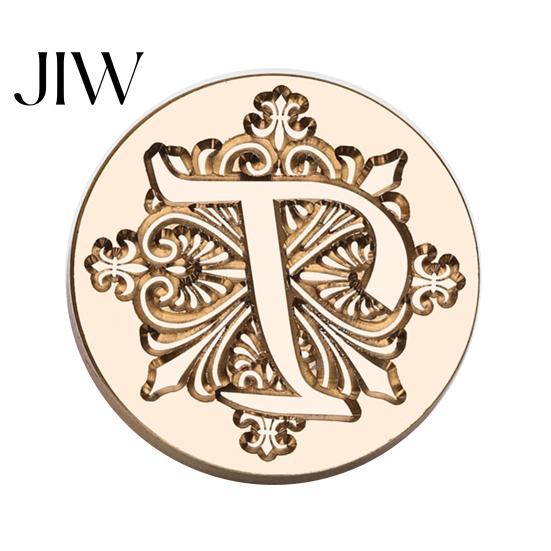 Wedding Invitation Wax Stamp Iris A-Z Initial Alphabet Seal Head, Brass Engraved Gift Wrapping Sealing Head for Invitations Envelopes Journal