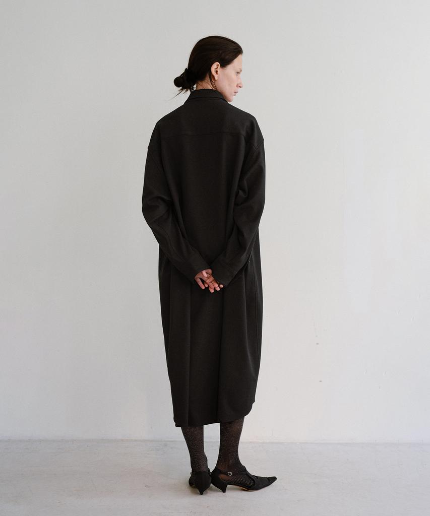 Bopeu Renaire Scarf Shirt Dress (Black Solid)