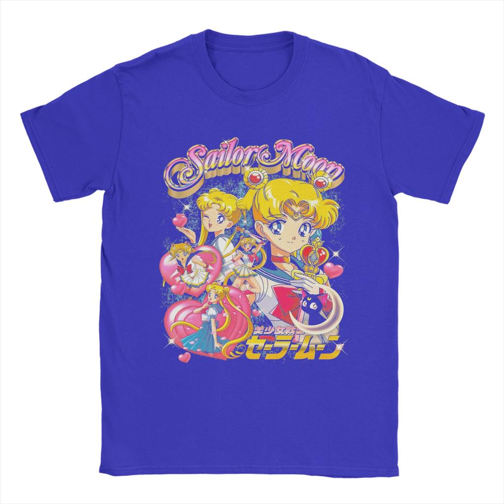 Футболки Sailor Moon Мужские Мода 100% Хлопок Футболка С Круглым Вырезом С Коротким Рукавом Футболки Оригинальная Одежда
