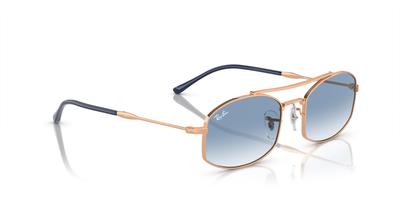 Ray-Ban Солнцезащитные очки RB3719 51 мм Розовое золото / Прозрачный градиентный синий зеркальный