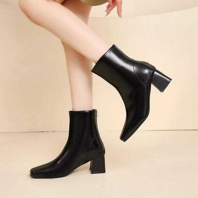 Короткие сапоги из лакированной кожи, женские, новые, на все времена, британская мода, мягкие, удобные сапоги, повседневная обувь для прогулок на открытом воздухе